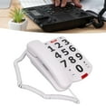 thumbnail image 3 of Teléfono con botones grandes ANGGREK clásico blanco para el hogar, 3 of 8