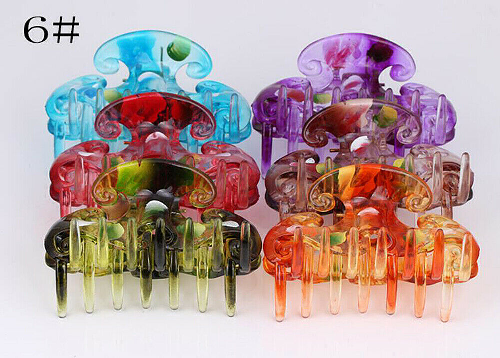 612 Pack Women Plastic Hair Claws Hair Clips Jumbo Various Styles