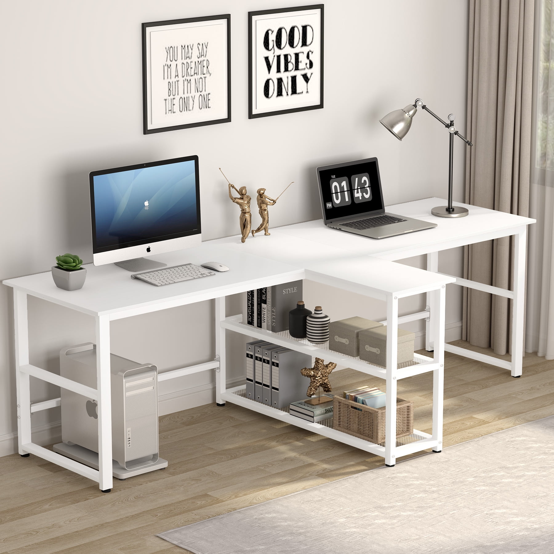 Tribesigns 94.5 inch Computer Desk, Extra Long Two Person Desk with