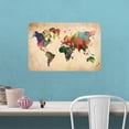 thumbnail image 2 of Colorful Rainbow Map of the World Earth Globe Home Business Office Sign, 2 of 4