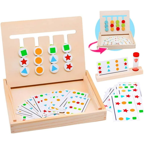 Montessori toys wooden puzzle sorting box, children's educational toys with hourglass game, wooden toys children's toys, toys from 3 4 5 years old boys and girls, child gift