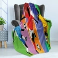 thumbnail image 4 of Soccer Soft Flannel Fleece Throw Blanket, Soccer Design Elements with 4 Player Different Field Positions League Men Modern, Cozy Plush for Indoor and Outdoor Use, 50" x 70", Multicolor, by Ambesonne, 4 of 5