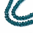 thumbnail image 3 of 10Strand Glass Beads Strands Faceted Rondelle Dark Cyan 4x3mm Hole: 0.4mm 123~127pcs/strand 16.5~16.9 inch(42~43cm), 3 of 4
