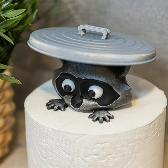 Animal Hygiene Paper Roll Holder With Animal Design Easy To Install Independent Toilet Paper Roll Storage Rack Suitable For Bathroom Or Kitchen Countertops Grey - 11cm