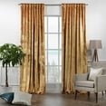 thumbnail image 2 of 3S Brother's Marigold Extra Long Shiny Velvet Curtains Luxury Colors Light Blocking Hang Back Tab & Rod Pocket 1 Panel Curtain 5-30 Ft Home Décor Custom Made Drapes -Made in Turkey(52"W X 108"L), 2 of 6