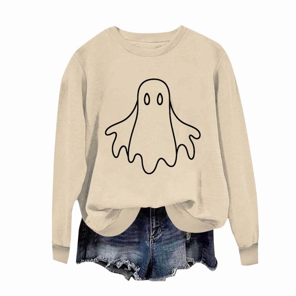Ailaofu Womens Halloween Crewneck Sweatshirt Cute Long Sleeve Graphic Pullover Tops Fall Fashion Clothes