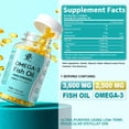 thumbnail image 2 of Omega-3 Fish Oil, with EPA & DHA Burpless Fish Oil Supplement, Promotes Brain & Heart Health, 120 Ct, 2 of 8