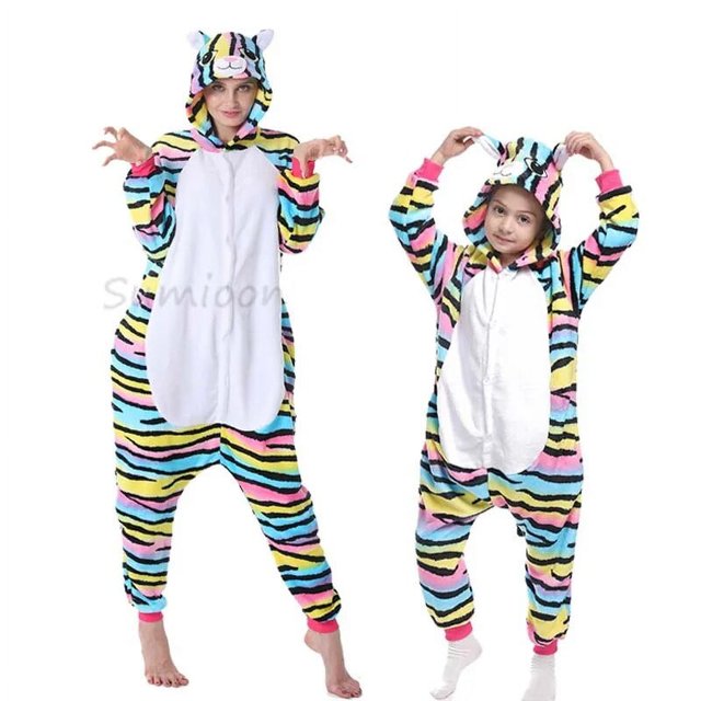 Pijama Kigurumi para mujer, mono de animales, unicornio, gato, Panda, Lobo, zorro, León, ropa de dormir de Anime de Navidad