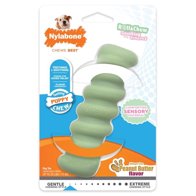 Juguete Sensory de Masticar Nylabone Mantequilla de Maní para Cachorros