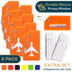 thumbnail image 1 of Etiquetas de Equipaje de Silicona ComfiTime Aprobadas por la TSA Color Naranja con Cubierta de Privacidad y Presilla de Acero Inoxidable Bolsa de 8, 1 of 11
