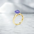 thumbnail image 4 of Gem Stone King 10K Yellow Gold with White Gold Prongs Blue Tanzanite Engagement Ring | 2.30 Cttw | Emerald Cut 9X7MM | Wedding Solitaire Anniversary Promise Gold Ring for Women, 4 of 4