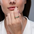 thumbnail image 3 of ANGARA Natural Channel Set Emerald and Diamond Semi Eternity Ring in 14K White Gold for Women (Size-2.1mm) | May Birthstone, Birthday, Anniversary, Jewelry Gift for Women | Natural Emerald Ring, 3 of 11