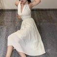 thumbnail image 4 of Une Robe en Lin pour Filles pour Femmes 2024 Nouvelle Mode Décontractée Sans Manches Unie Débardeur Robe d'Été Chic Vintage Plissée Ample Robe Maxi, 4 of 6