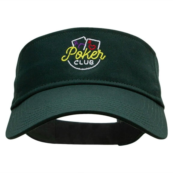 The Poker Club Embroidered Cotton Twill Sun Visor - Dk Green OSFM