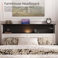 thumbnail image 4 of UHOMEPRO Full Size Bed Frame with Charging Station and LED Light, Wood Platform Bed with Headboard and Footboard, Holds 550lbs, Easy Assembly, No Box Spring Needed, Black and White, 4 of 9
