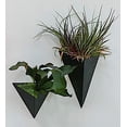 thumbnail image 2 of S/2 Diamond Shape Metal Modern Industrial Urban Design Vertical Planter Pockets Black Matte 14" & 11" H$$Garden &, 2 of 7