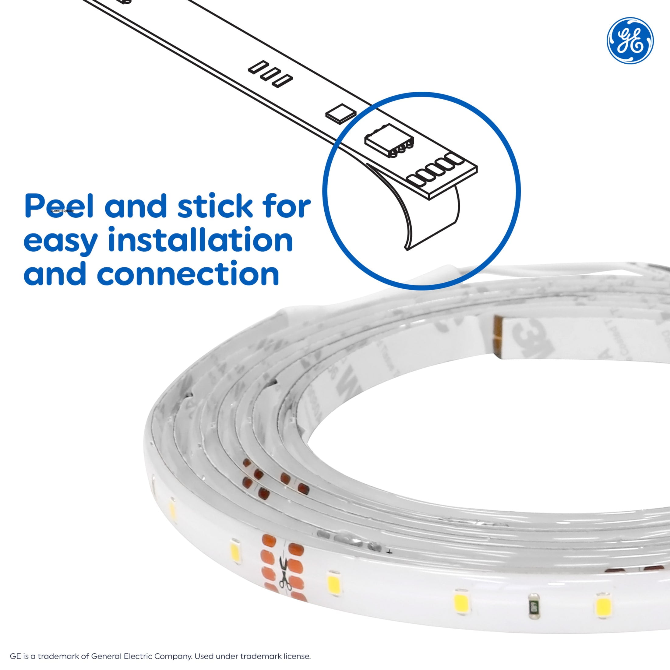 GE LED Tape Light, Color Changing, 20ft Plug-in Indoor Light Strip