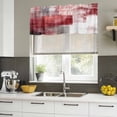 thumbnail image 5 of Red Grey Oil Painting Valances for Windows, Decorative Rod Pocket Window Valance Curtains, Abstract Modern Street Smear Art Short Curtain Drapes for Kitchen/Living Room, 2 Panels, 42" W x 18" L, 5 of 8