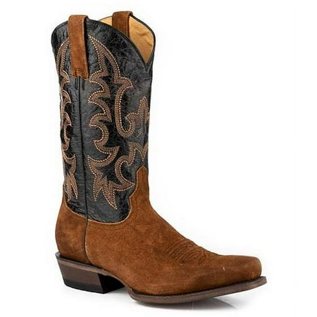 

Men s Stetson Obadiah Leather Boots Handcrafted Suede Brown