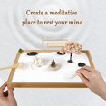 thumbnail image 2 of Zen Garden for Desk 11x7.5in, Handmade Sand Art with Tray, Japanese Gift Set, Mini Zen Garden with Bonsai Tree, Home Office Room Decorations, Therapy Kit, Stress Relief Gift, 2 of 8