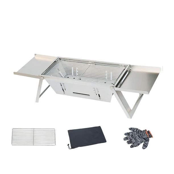 Parrilla de barbacoa portátil para exteriores, ideal para fiestas, cocina en la playa y camping. 65cmx21.5cmx17cm