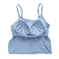 thumbnail image 5 of AherBiu Women Tank Tops with Built in Bra Cropped Undershirt Pajamas Spaghetti Strap Summer Basic Layer Camisole, 5 of 6