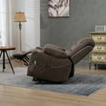 thumbnail image 5 of HSUNNS Power Lift Recliner Chair for Elderly, Dual Silent Lift Motor Velvet Single Sofa with Massage and Heat, Side Pockets, 180 Lay Flat Oversized Recliner Chair for Living Room, Coffee, 5 of 7