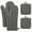 Gray, variant on Topekada 3 Pcs Oven Mitts and Potholders Set, 1 Pair Extended Professional Oven Mitts with 2 Heat Insulation Pad, Classic Heat Resistant Kitchen Oven Gloves for Cooking Baking Grilling