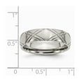 thumbnail image 2 of Stainless Steel Criss-Cross Design 6mm Brushed and Polished Band Ring - Size 12.5, 2 of 2