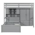 thumbnail image 5 of Harper & Bright Designs Twin Size Bunk Bed with Hydraulic Bed and Wardrobe, Wooden Bunkbed with 6 Drawers & Storage Shelves, Full-Length Guard Rail, Gray, 5 of 15