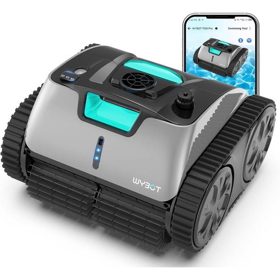Restored WYBOT C1 Pro Robotic Pool Cleaner with APP, Manual Mode Switching & Wall Climbing, 65W Suction Power, 150 Mins, 1614 sq.ft, Intelligent Route Planning, Pool Vacuum for Inground Pools