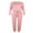 Pink, variant on Shuttle tree Women Autumn Casual Sportswear Set Long Sleeve Pullover Drawstring Trousers 2Pcs Set