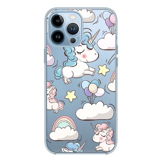 Cute Unicorn Suitable For Apple 13promax Mobile Phone Case Iphone12mini Transparent 14promax Sleeve 11 For Valentines Gift For Boy/Girlfriends Gift