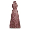 thumbnail image 7 of BODOAO Maxi Dresses for Women Floral Halter Neck Sleeveless Chiffon Pleated Long Dress, Flowy Summer Wedding Guest Outfit for Beach Vacation and Special Events Pink 3XL, 7 of 7