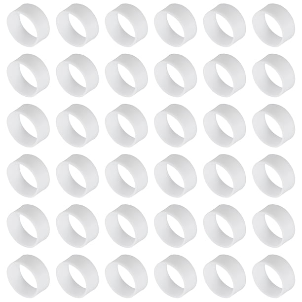 60Pcs Bandas de goma de silicona, anillos de bandas de goma de 12mm/0.5", ataduras de cable, blancas
