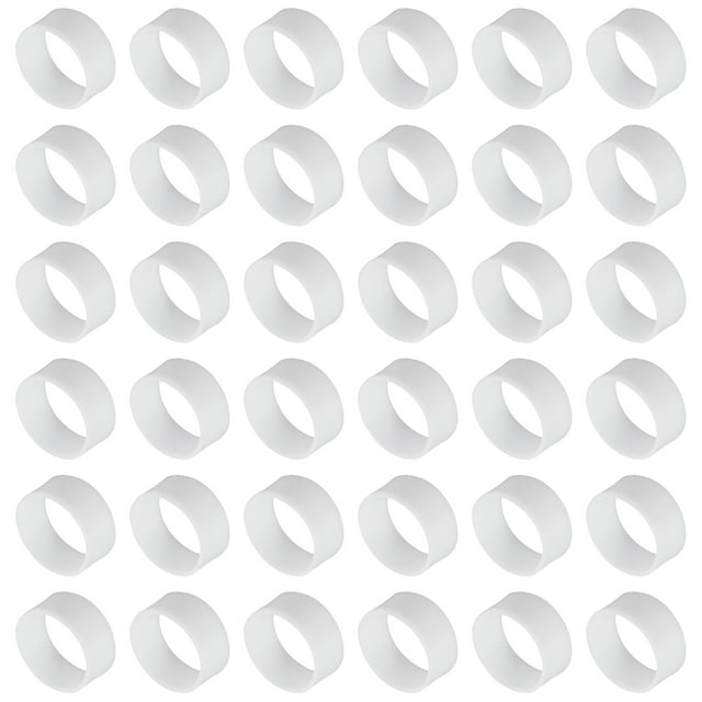 60Pcs Bandas de goma de silicona, anillos de bandas de goma de 12mm/0.5", ataduras de cable, blancas