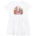 thumbnail image 3 of Inktastic Cute Lamb with Pink and Flowers Girls Toddler Dress, 3 of 5