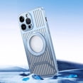 thumbnail image 3 of Compatible with iPhone 14 Pro Max Hollow Stand Case Cooling Heat Dissipation Electroplated Magnetic Kickstand Ring Fashion Protection Shockproof Cover for Women Girls Blue, 3 of 13