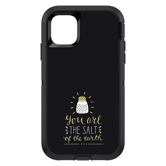 DistinctInk Custom SKIN / DECAL compatible with OtterBox Defender for iPhone 11 Pro (5.8" Screen) - You Are the Salt of the Earth - Black Yellow