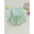 thumbnail image 2 of GXFC Baby Girls Fall Princess Dress Clothes 3M 6M 9M 12M 18M 24M Infant Girls Long Sleeve Butterfly Flower Embroidery Romper Dress Mesh Tulle A-line Dress Spring Autumn Clothing for Newborn Girls, 2 of 9