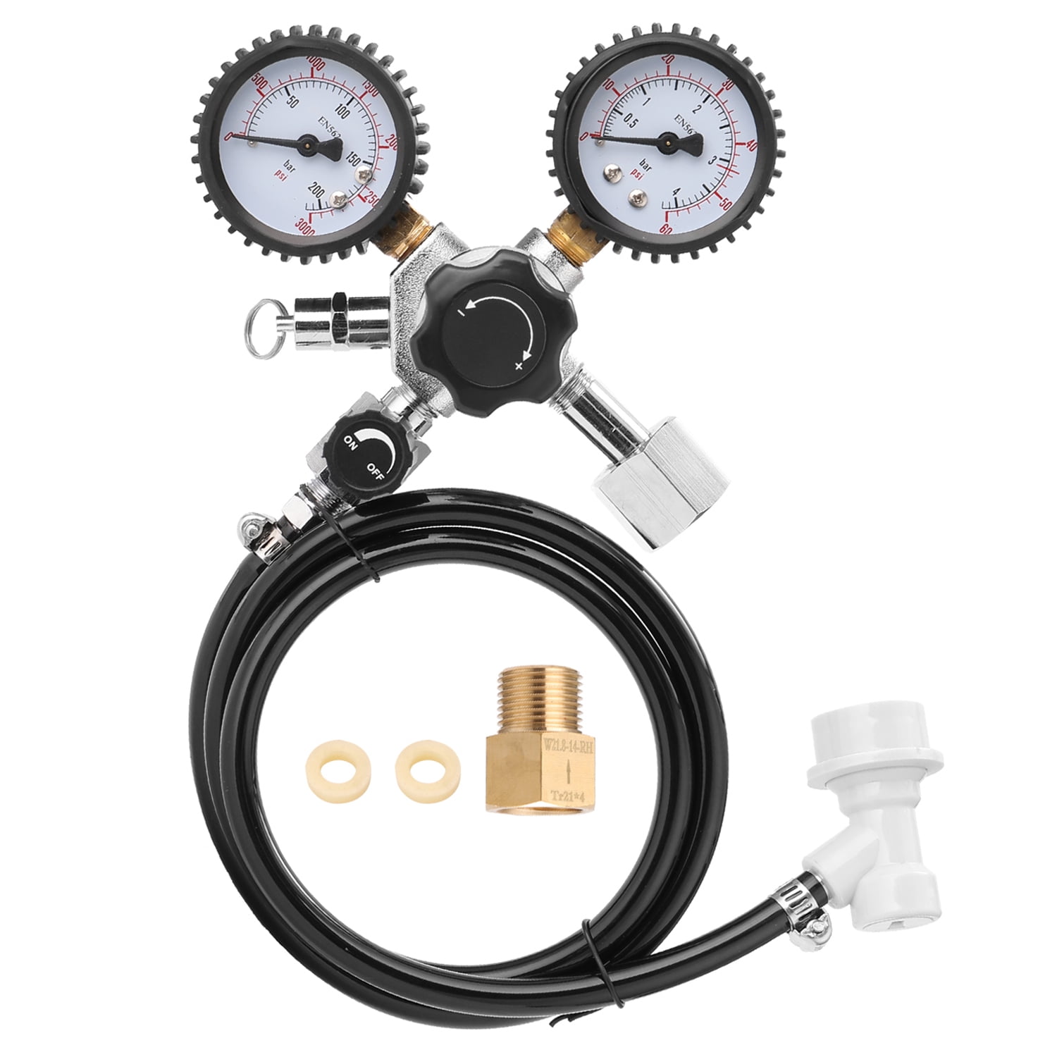 Elowen CO2 Regulator Relief Beer CO2 Keg Regulator Safety Pressure Relief Valve 0-3000 PSI Tanks Pressure