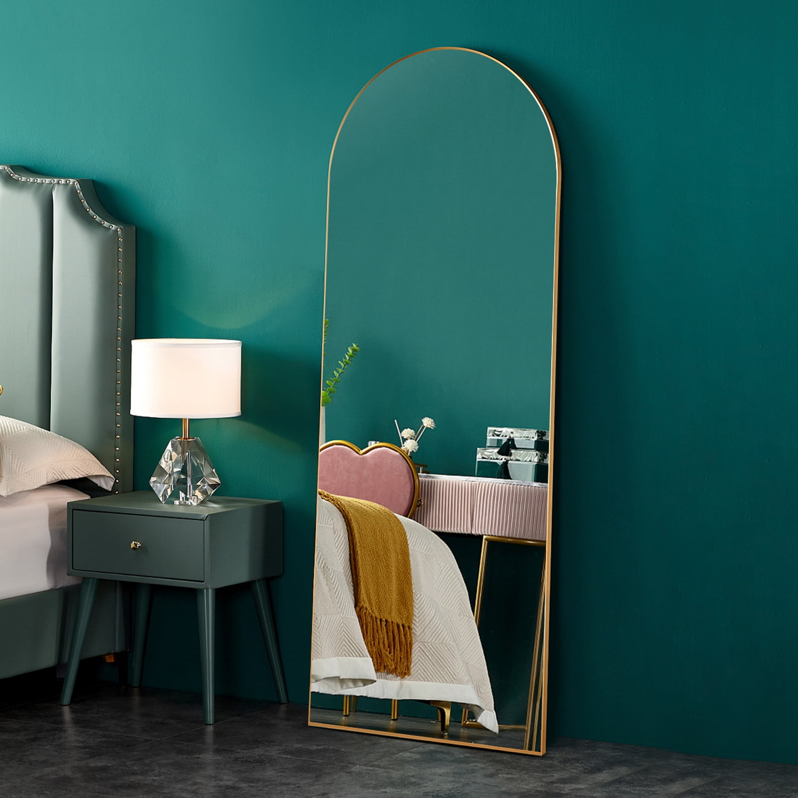 CONGUILIAO 65x24 Full Length Mirror, Arched Mirror, Floor Mirror with  Standing, Full Body Mirror, Wall Mirror, Large Dressing Mirror for Bedroom