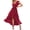 Wine, variant on Vedolay Womens Dresses Women's Elegant Bridesmaid Dresses Square Neck Ruffle Split Midi Formal Dress, L