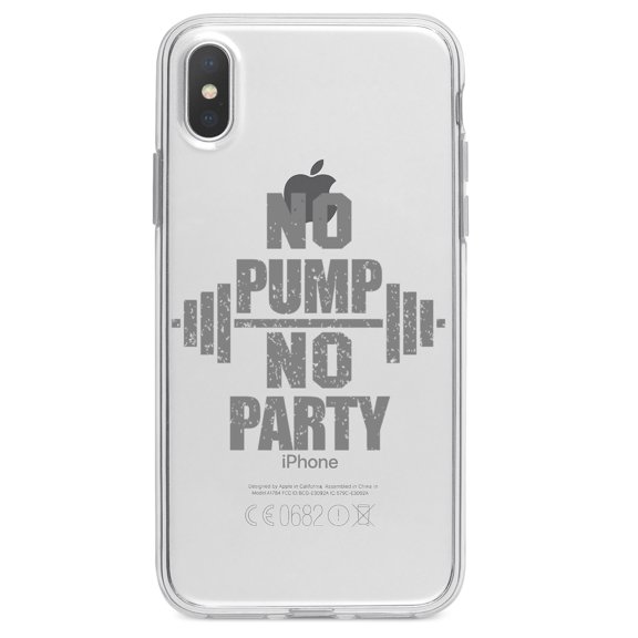 DistinctInk Clear Shockproof Hybrid Case for iPhone X / XS (5.8" Screen) - TPU Bumper Acrylic Back Tempered Glass Screen Protector - No Pump No Party Weights