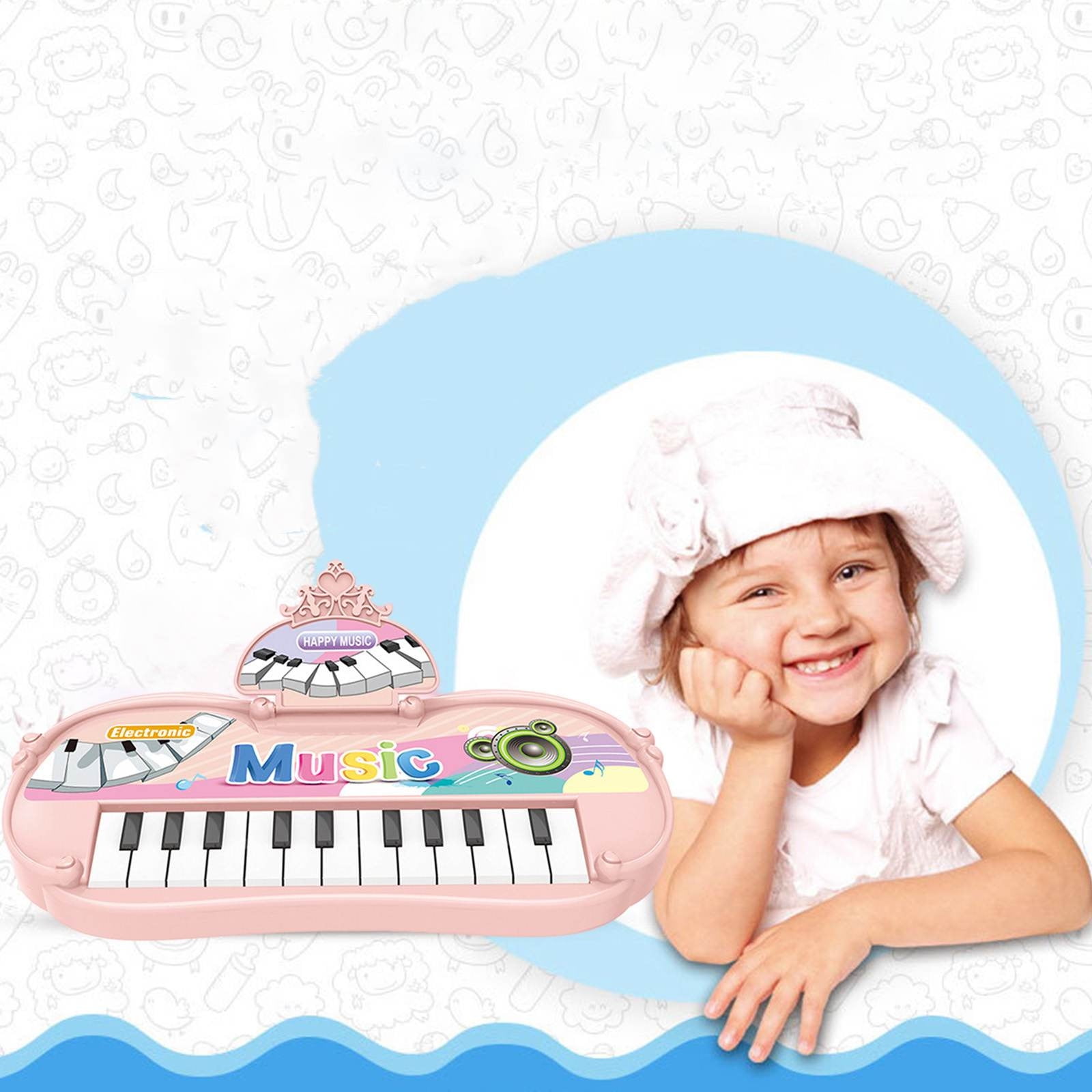 HUMJUSE 13 Keys Kids Piano Keyboard Toy for 3 4 5 Years Old Girls, Mini Electronic Piano Keyboard Toy for Kids Birthday Christmas Day Gift