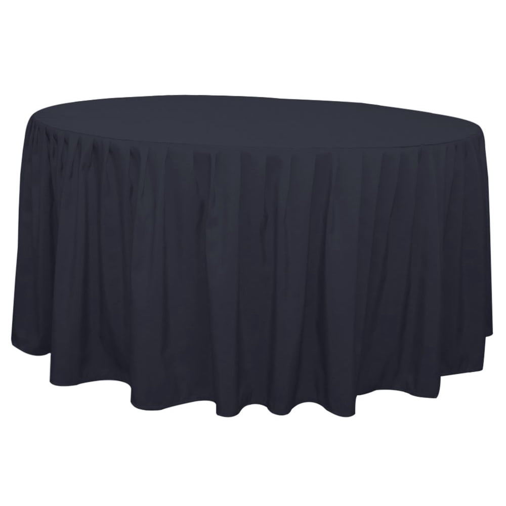 The Great American Store Polyester 42 Inch Round Fitted Navy Blue Tablecloth With Pleated Table