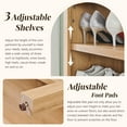 thumbnail image 6 of SinCiDo 71" Arched Shoe Storage Cabinet, Wooden Shoe Organizer Rack for 28 Pairs, 7 Tier, 3 Adjustable Shelves, 6 of 7