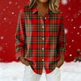 thumbnail image 6 of THDHVS Button Down Shirts for Women,Women's All Over Vintage Plaid Shirt with Button Down Collar and Long Sleeve Classic Button Up Top Fashion Style for Casual Wear, 6 of 6