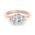 thumbnail image 2 of Croatia - Moissanite Oval Cut Lab Diamond Engagement Ring with Oval Side Stones, 2 of 5