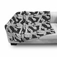 thumbnail image 3 of Botanical Soft Flannel Fleece Throw Blanket, Monochromatic Banana Leaves Coconut Tropical Forest Sketch Style Exotic, Cozy Plush for Indoor and Outdoor Use, 70" x 90", Black and White, by Ambesonne, 3 of 6